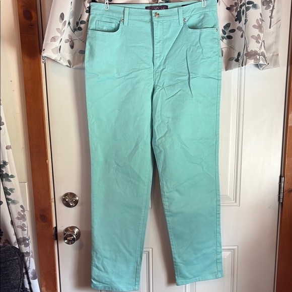 Gloria Vanderbilt Mint Green Bluish Jeans - Picture 1 of 4